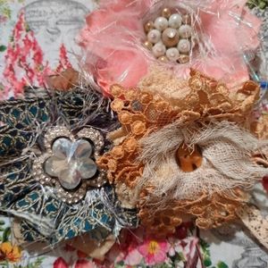 Fabric flower home made new